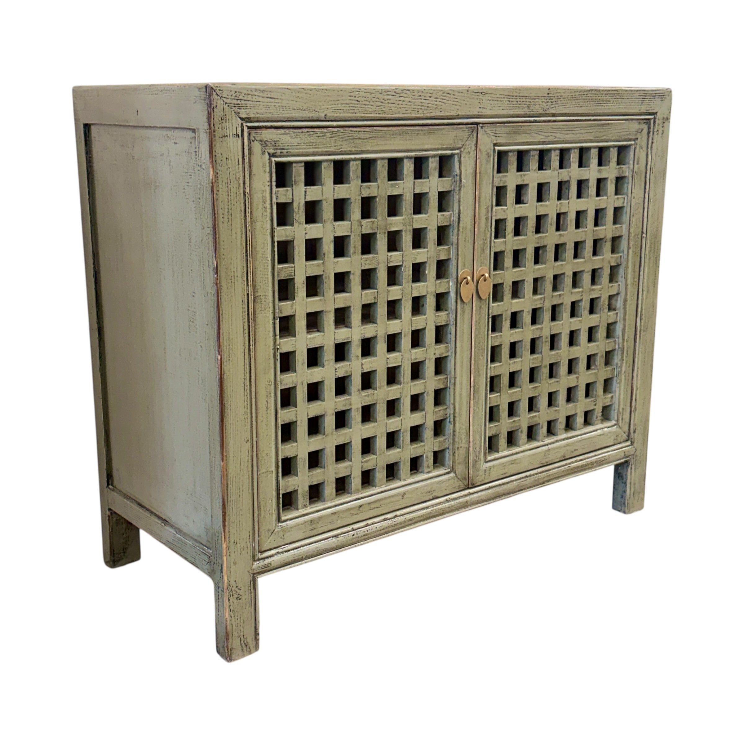 Lattice 2 Door Cupboard - Smoke