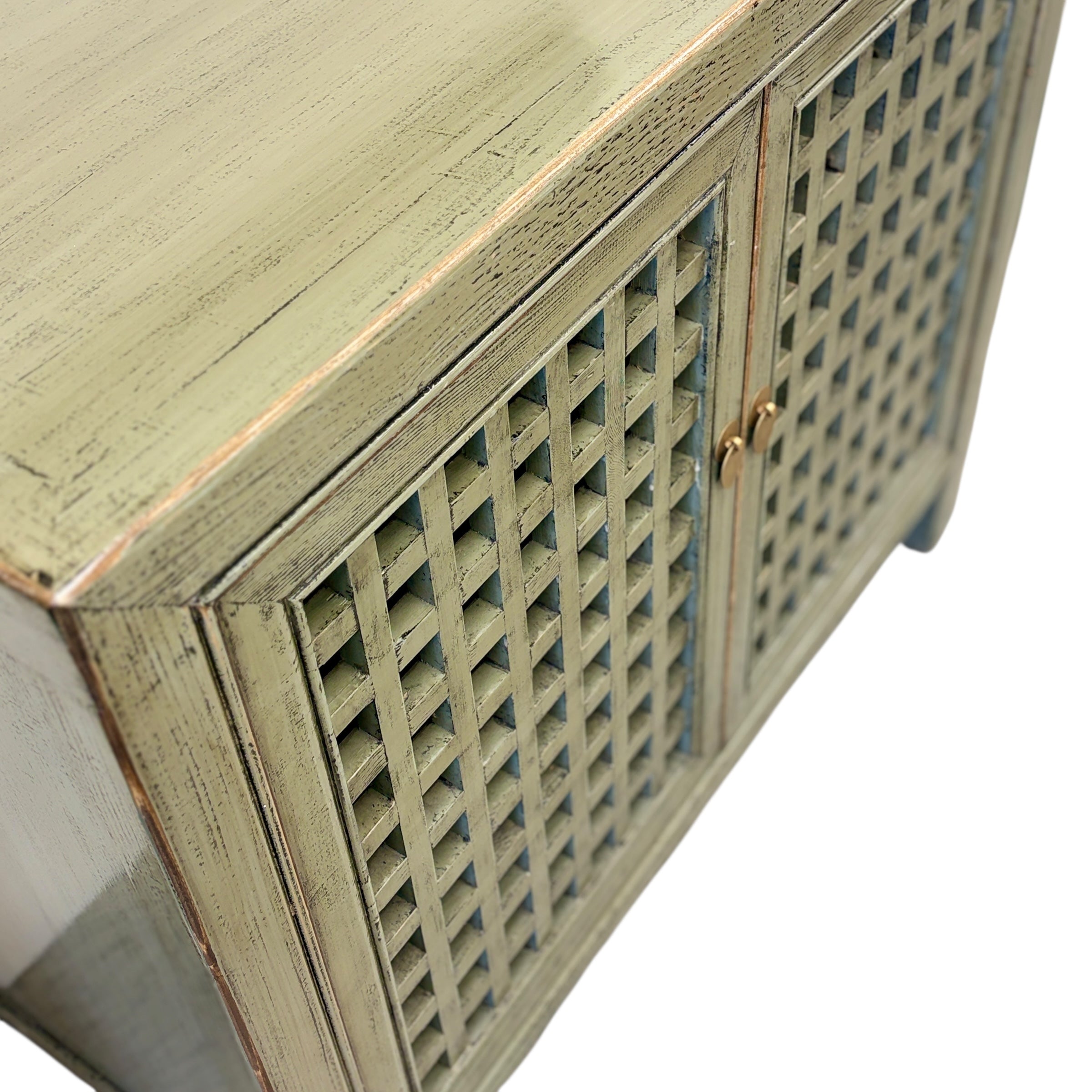 Lattice 2 Door Cupboard - Smoke