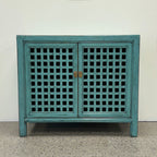 Lattice 2 Door Cupboard - Duck Egg Blue