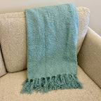 Limon Boucle Yarn Throw - Duck Egg