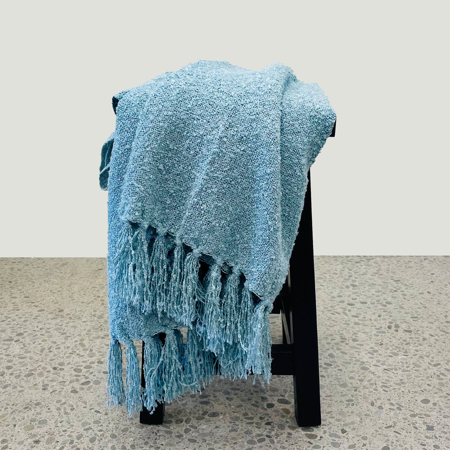Limon Boucle Yarn Throw - Duck Egg