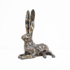 Polished Bronze Hare Sculpture - Alert
