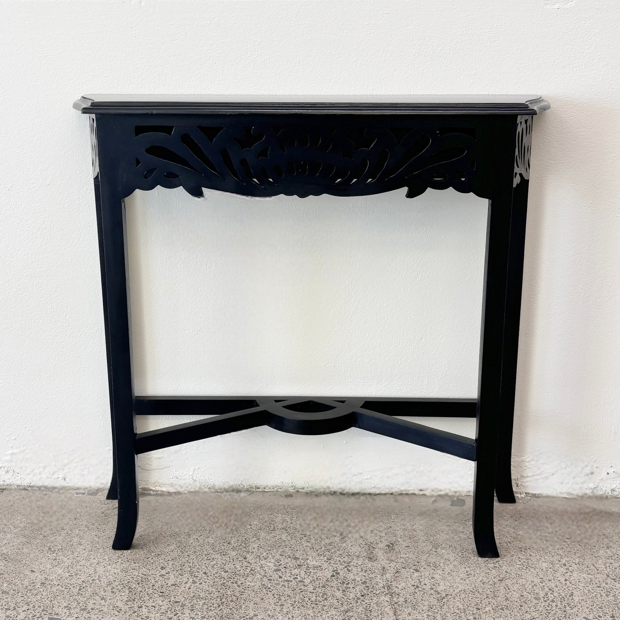Lucy Filigree Hall Table - Black