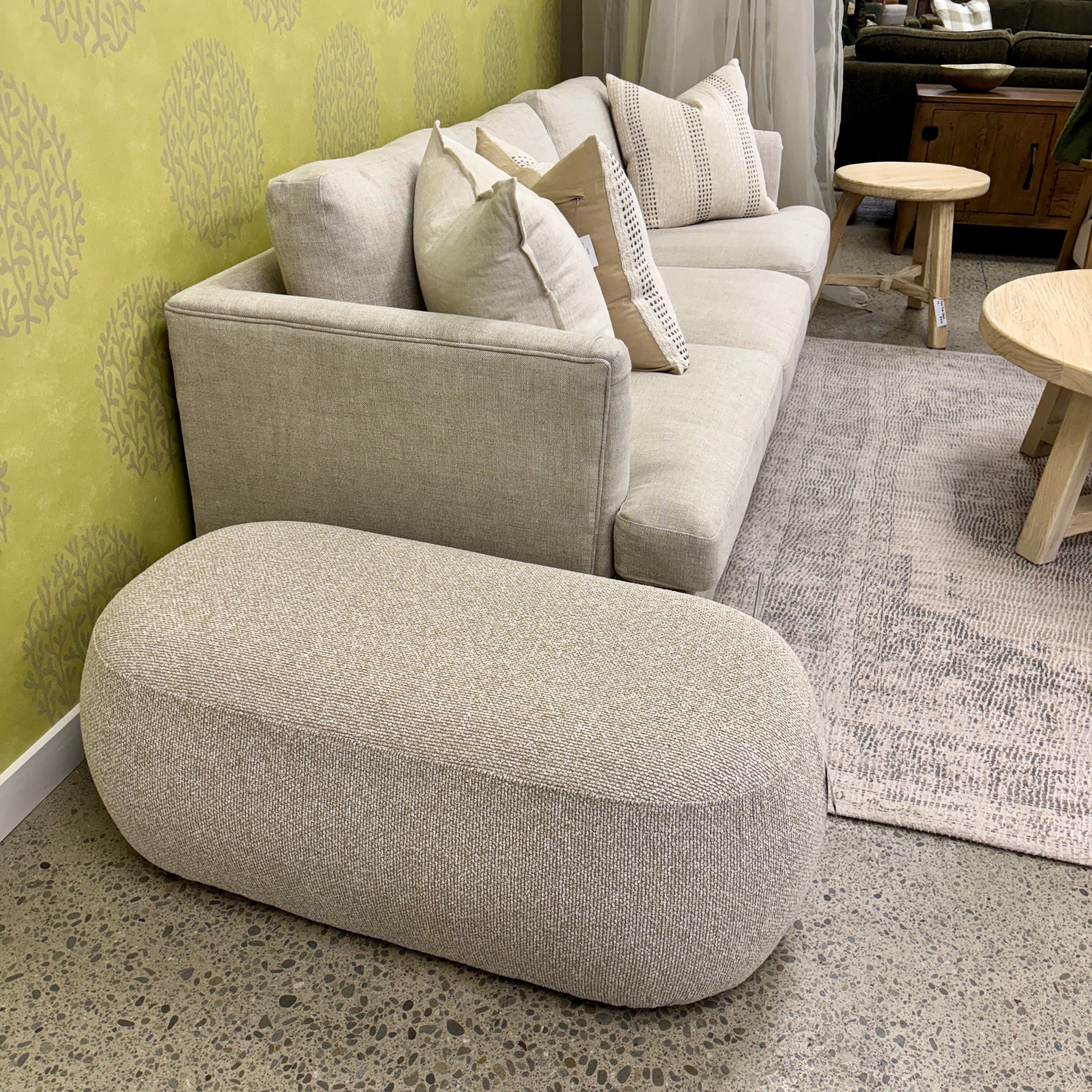 Metro Oval Ottoman - Sand