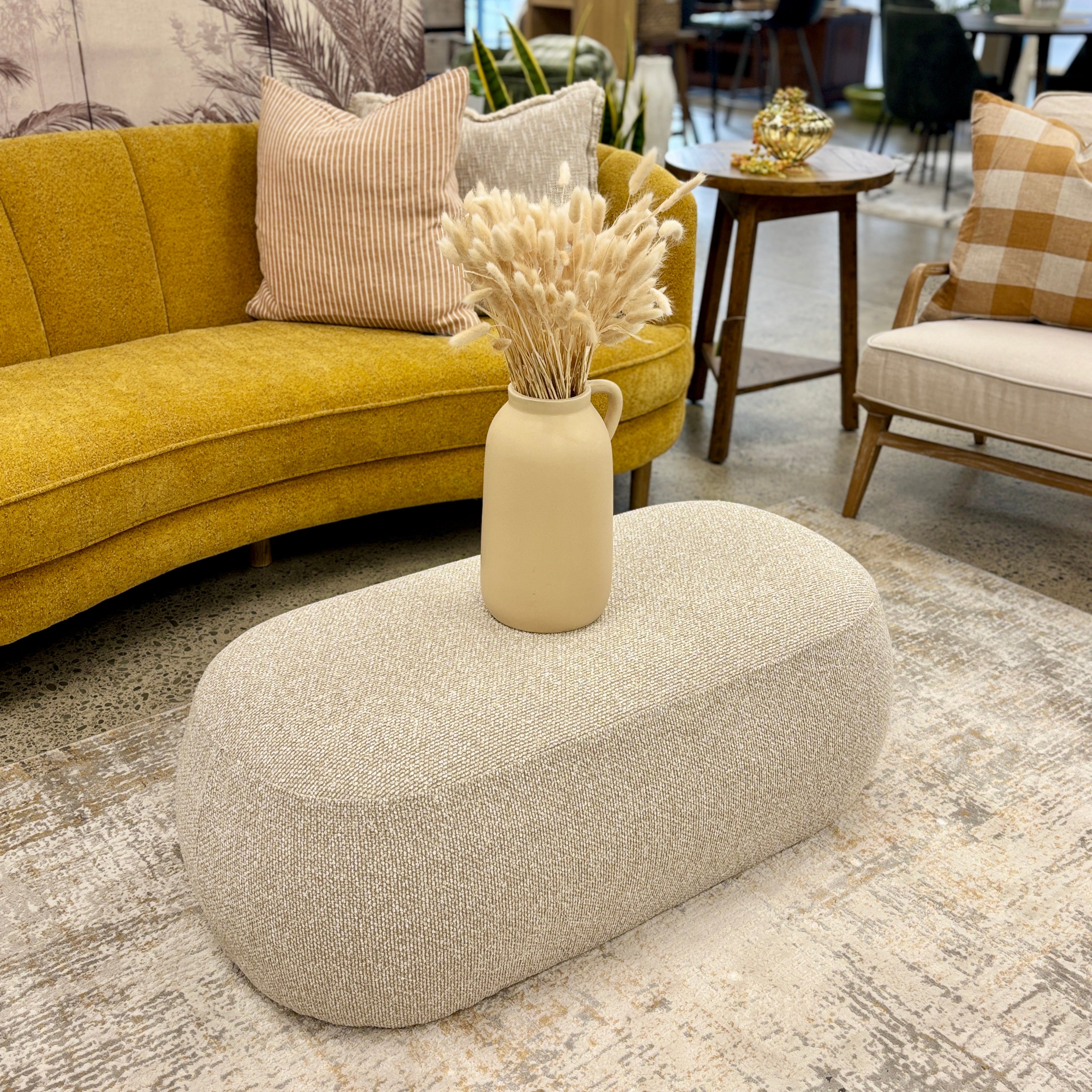 Metro Oval Ottoman - Sand