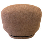 Rear profile of the Milo Swivel Chair in Copper, showcasing its rounded and stylish silhouette 