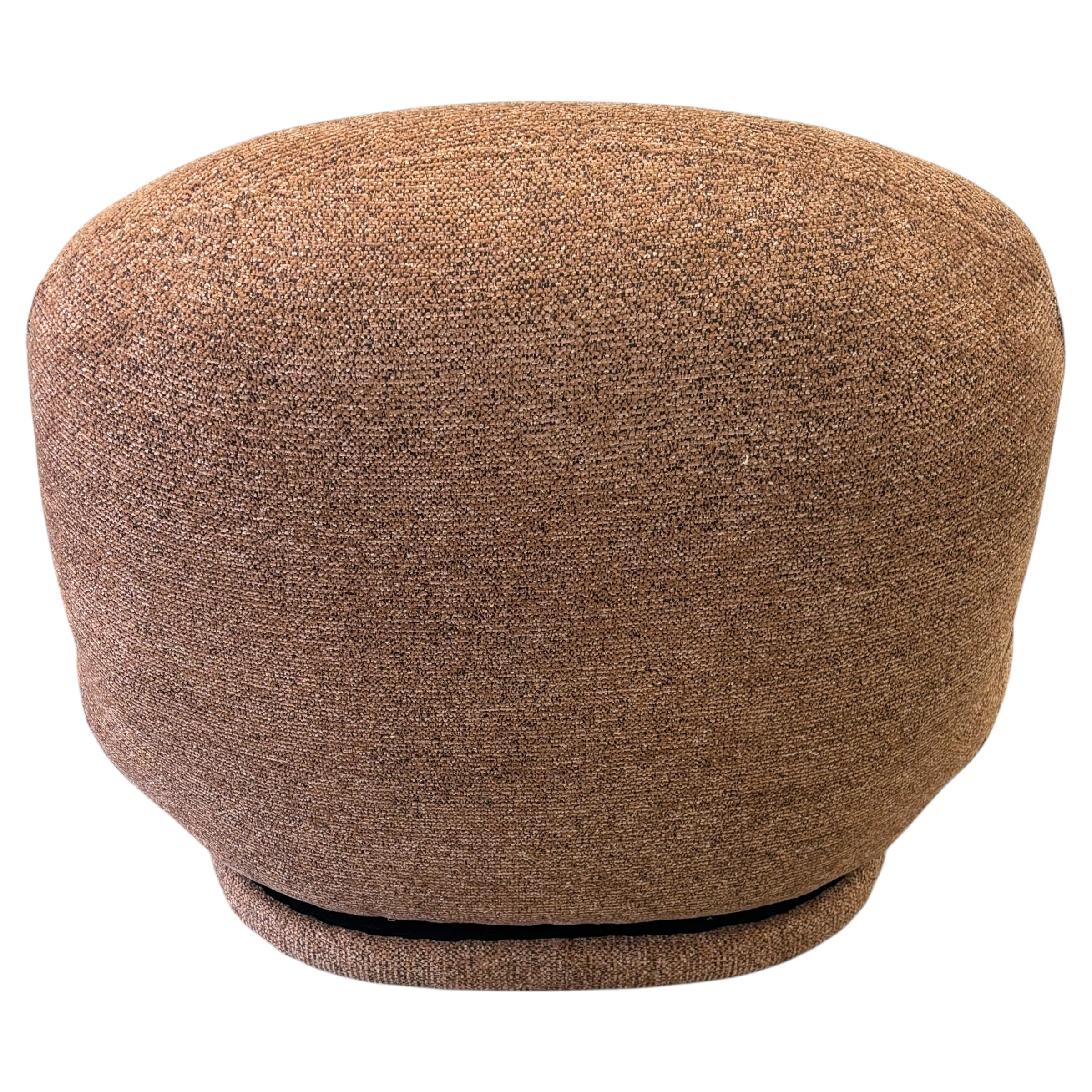 Rear profile of the Milo Swivel Chair in Copper, showcasing its rounded and stylish silhouette 