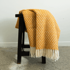 Woola 100% NZ Wool Throw - Mustard Honeycomb