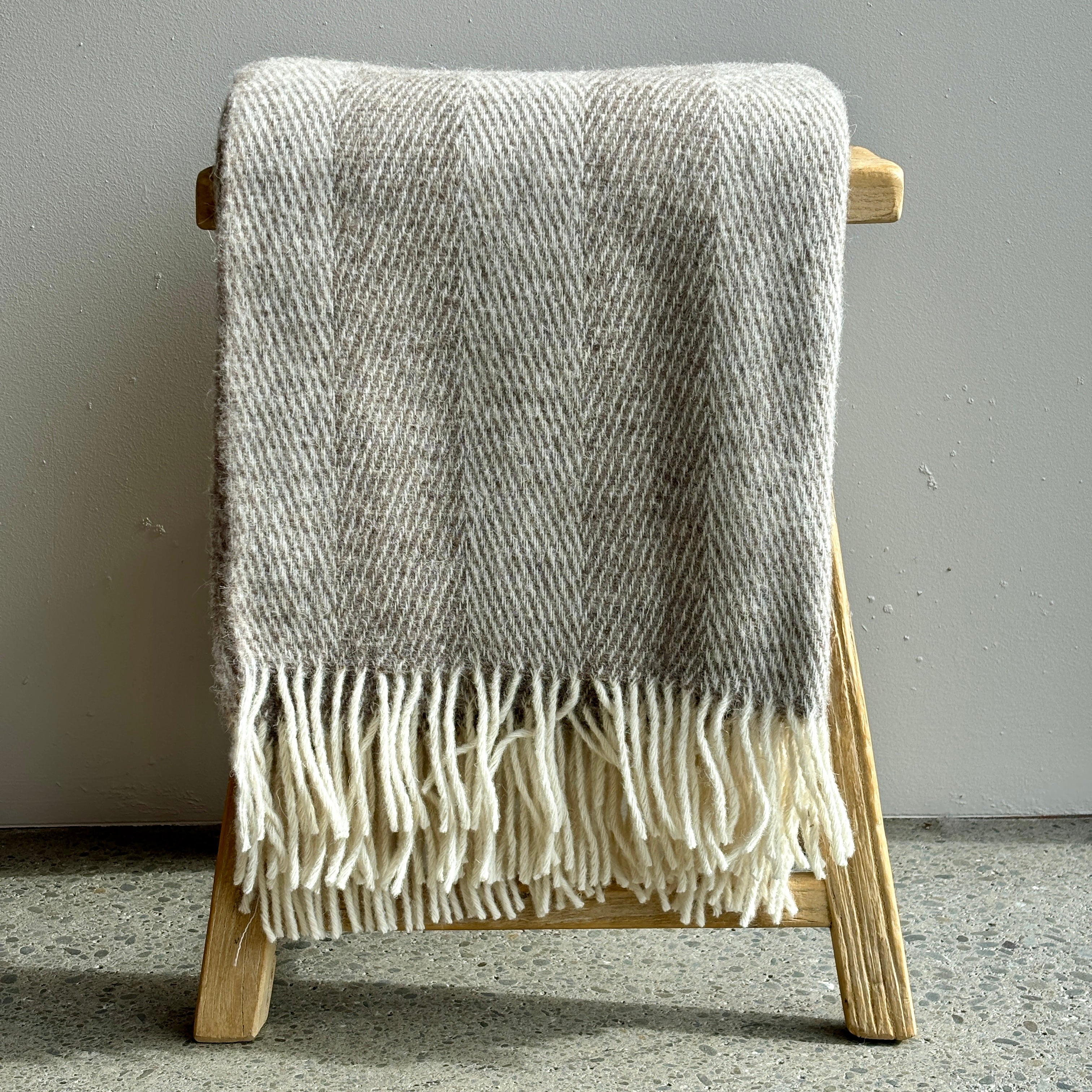 Woola 100% NZ Wool Throw - Natural Stripe