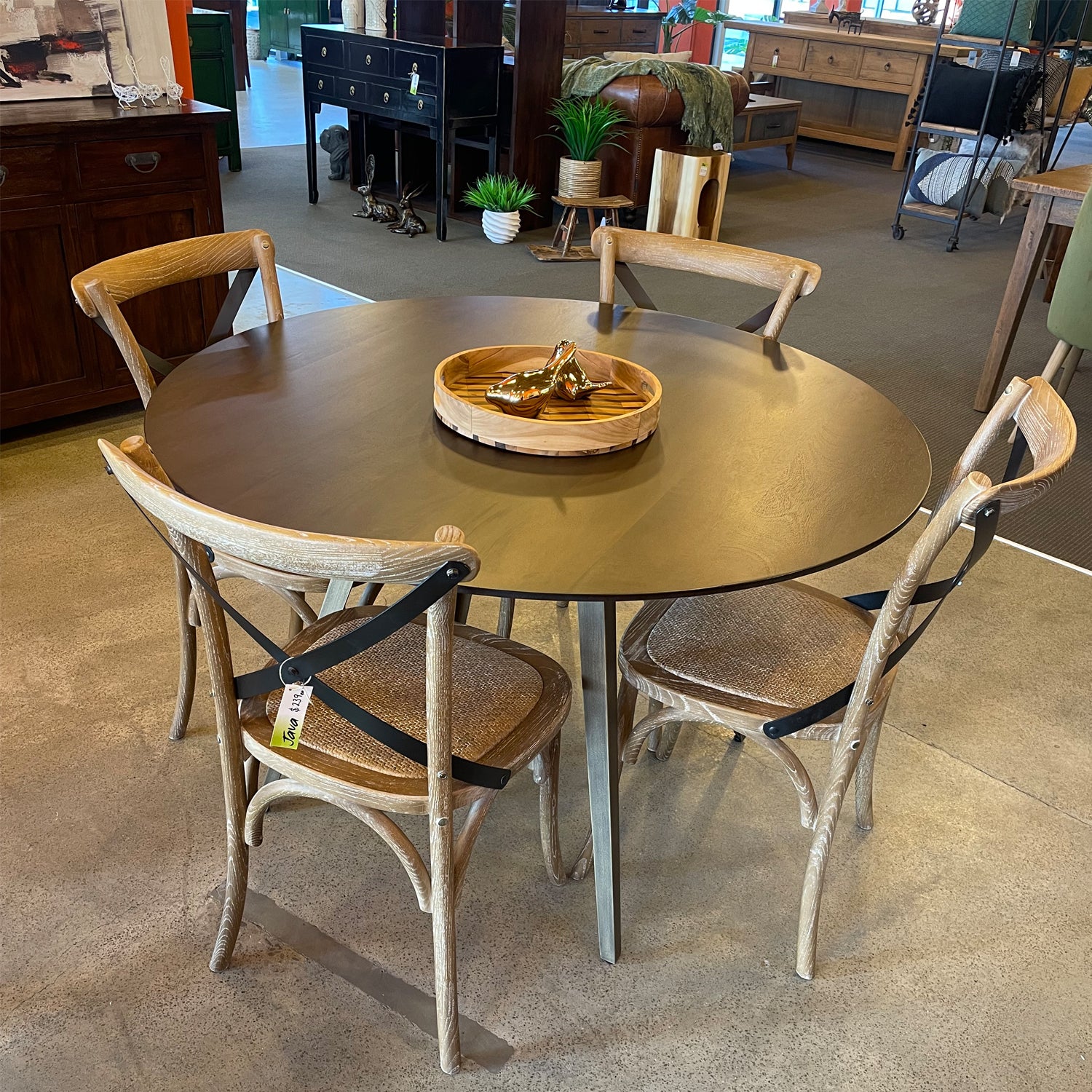 Oracle Round Dining Table - Iron Brown