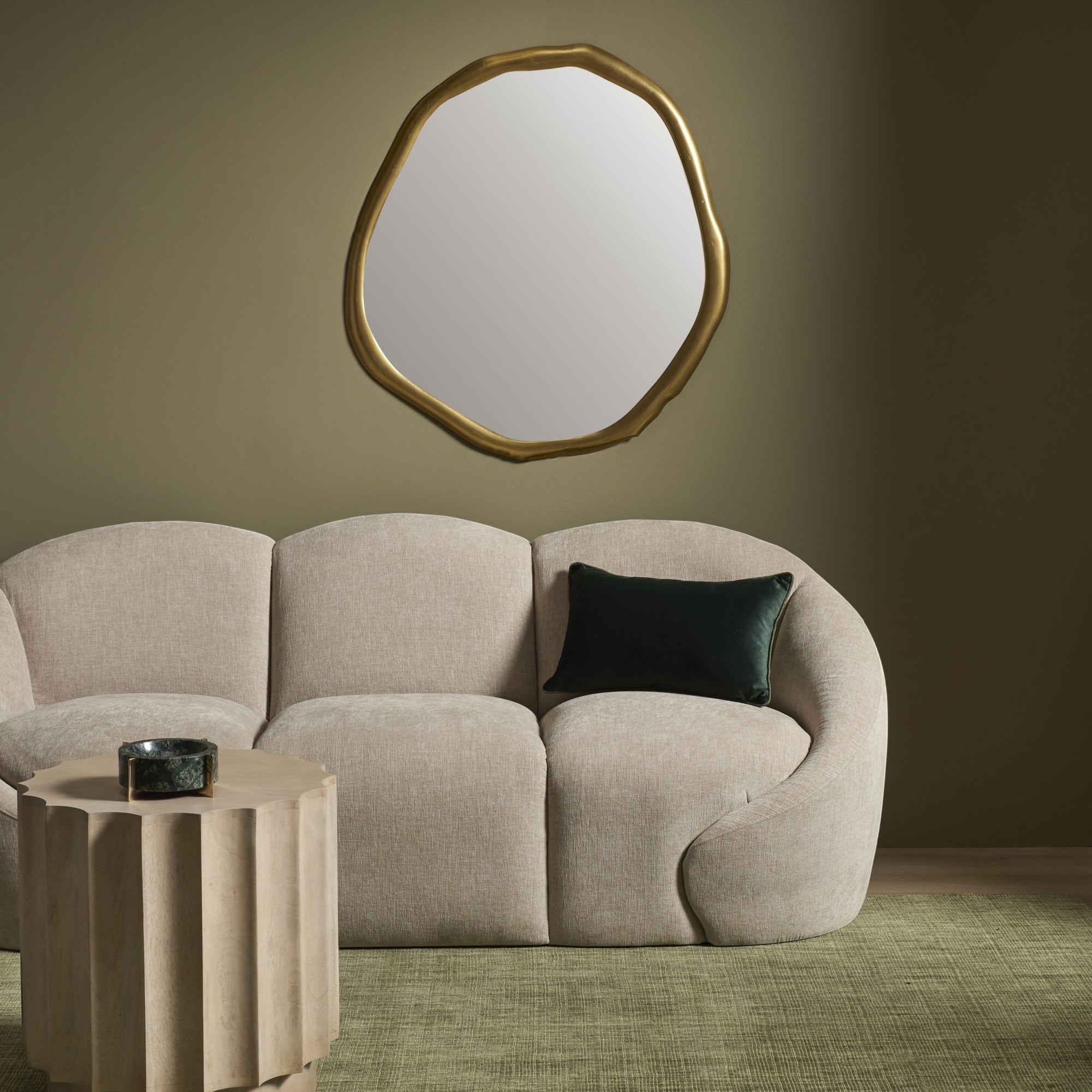 Organic Form Mirror - Gold