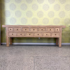 Oslo 13 drawer elm console displayed in our Christchurch furniture showroom