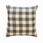 Cambridge Feather Filled Cushion - Brown/Natural Check