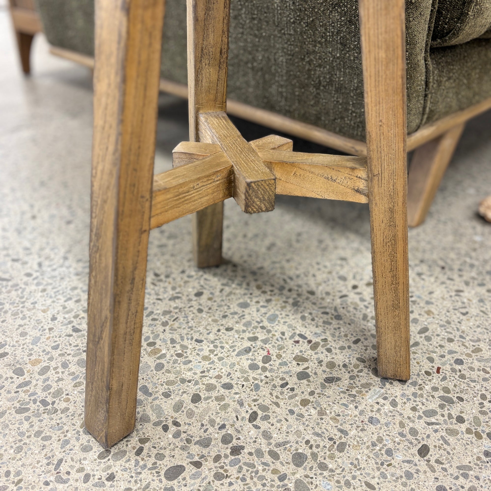 Round Top Stool - Vintage Elm