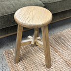 Round Top Stool - Vintage Elm