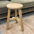 Round Top Stool - Vintage Elm
