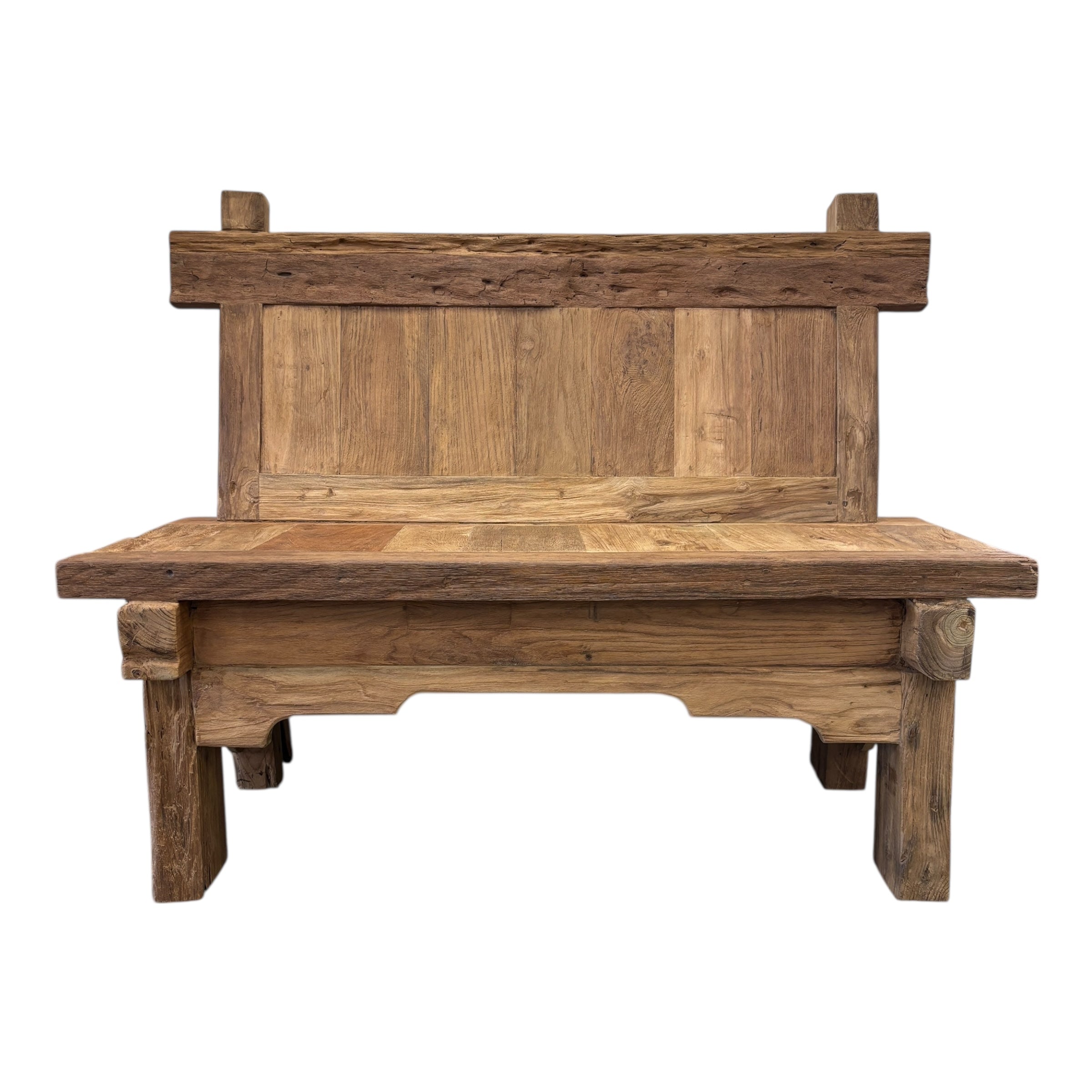 Rustic Teak Outdoor Bench - 1.2m