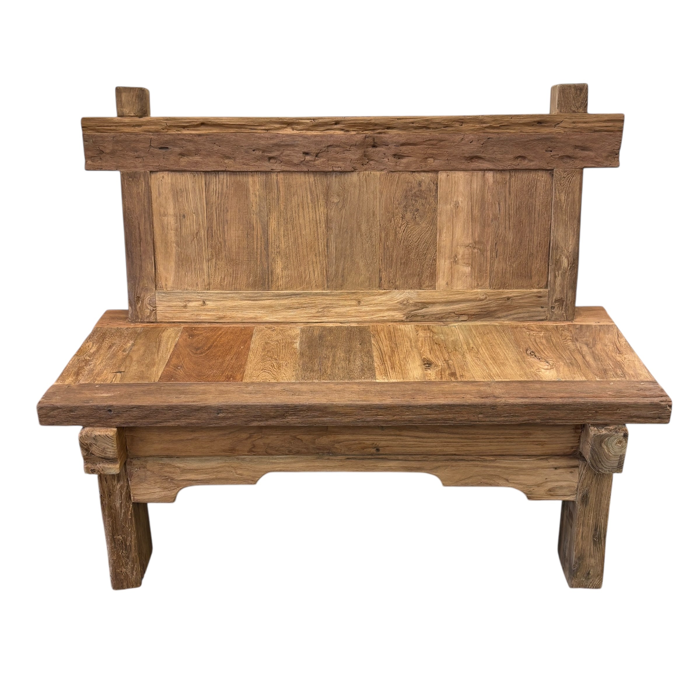 Rustic Teak Outdoor Bench - 1.2m