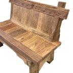 Rustic Teak Outdoor Bench - 1.2m