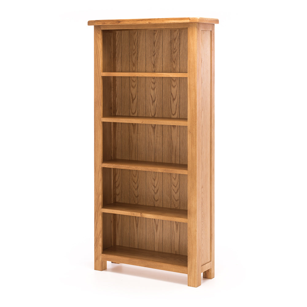 Salisbury Bookcase in natural American white oak with five open shelving spaces