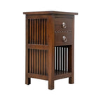 Slat Side 2 Drawer Bedside - Mahogany