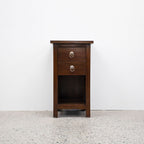 Slat Side 2 Drawer Bedside - Mahogany
