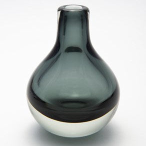 Glass Drop Bud Vase - Charcoal