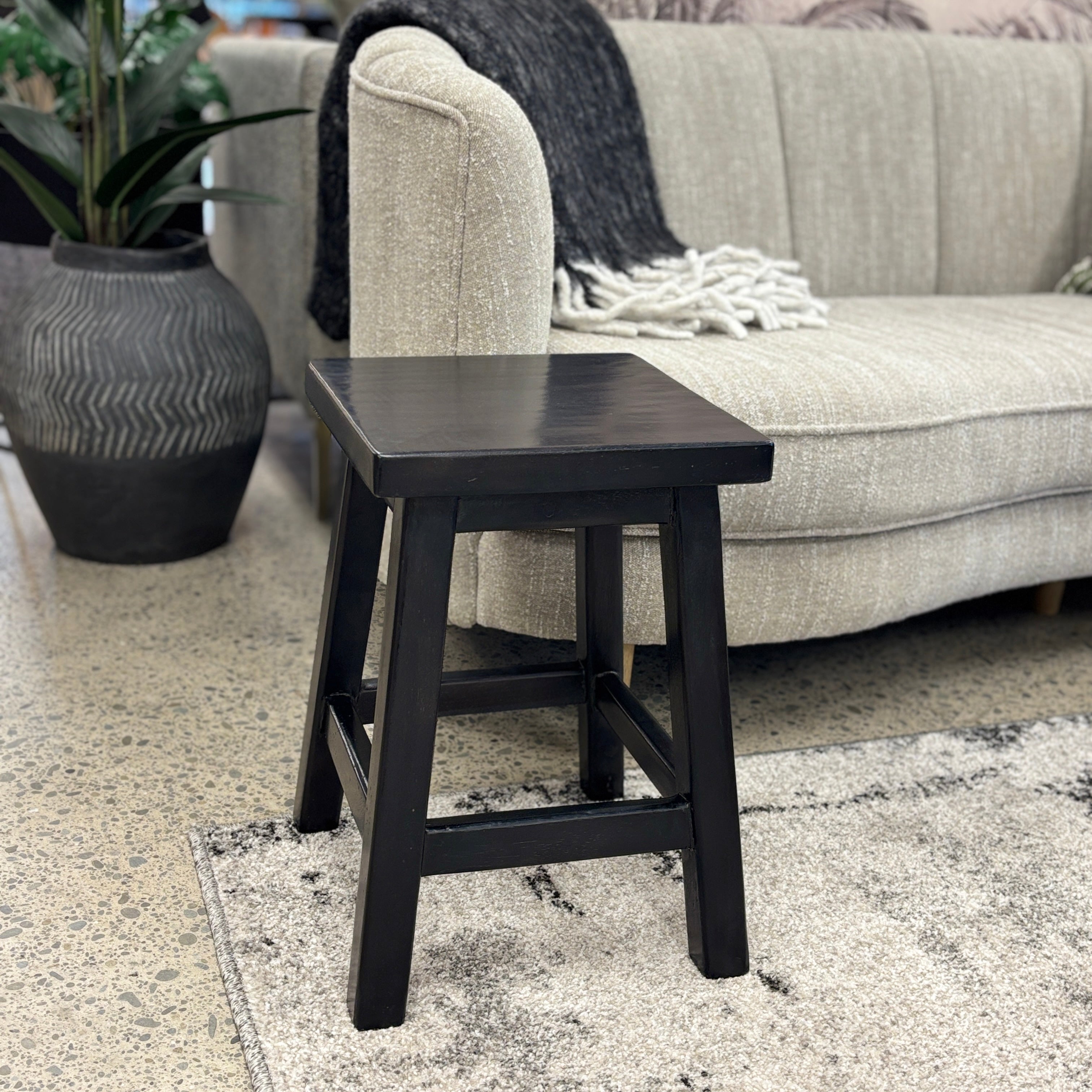 Square Top Stool - Dark