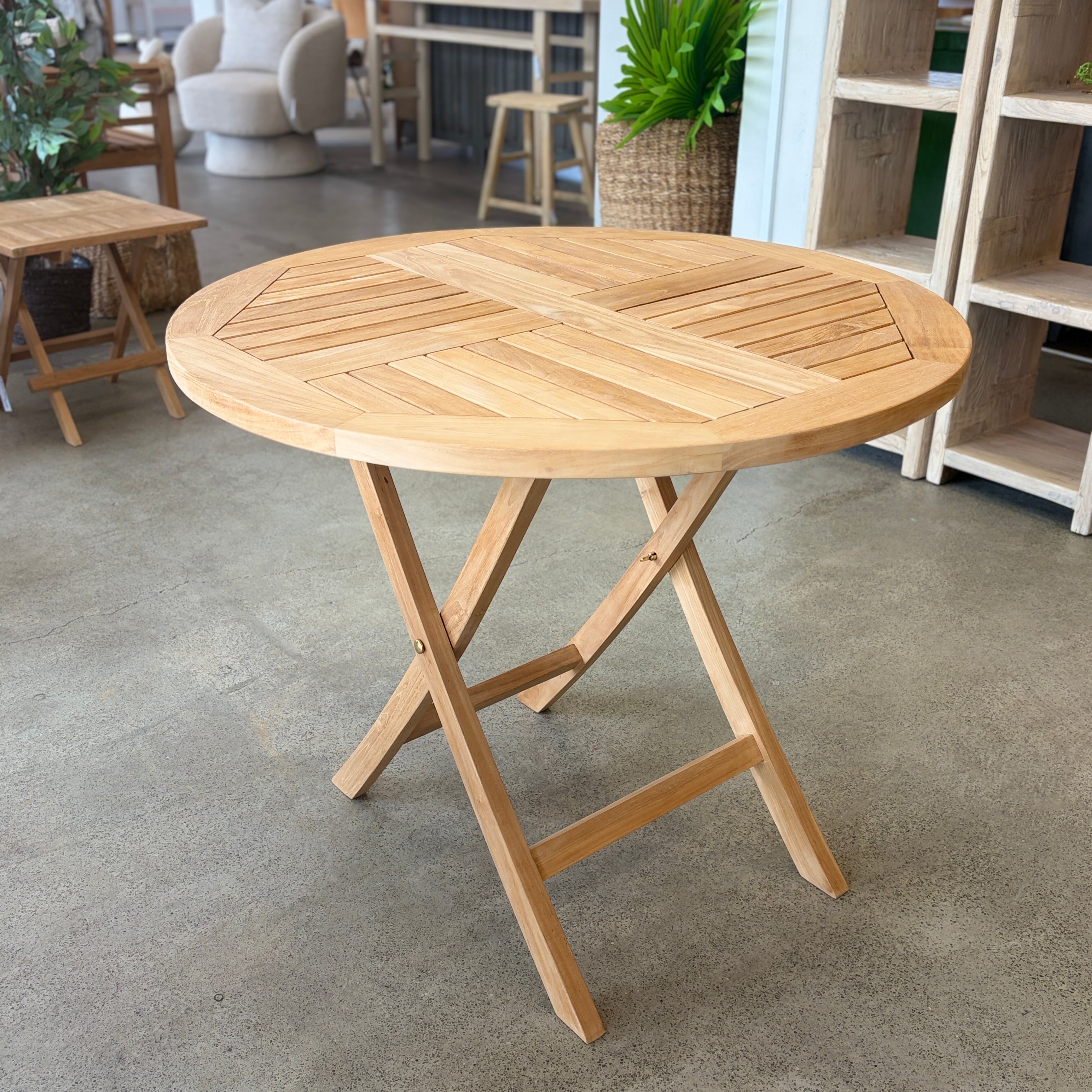 Teak Outdoor Folding Table - 90cm