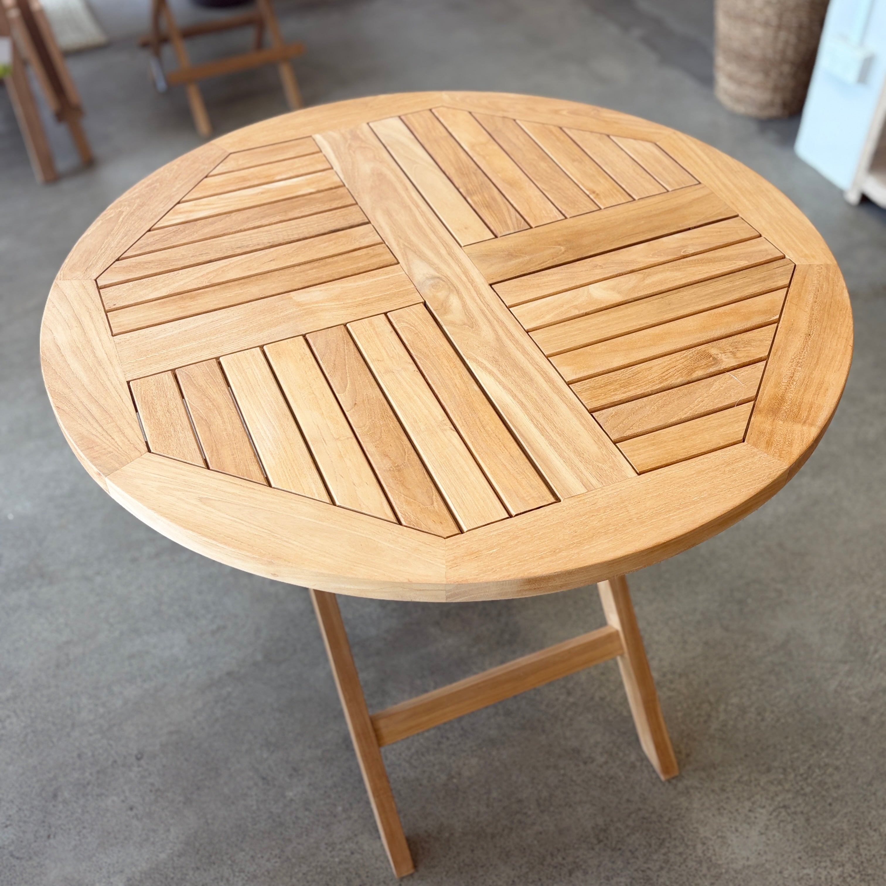 Teak Outdoor Folding Table - 90cm