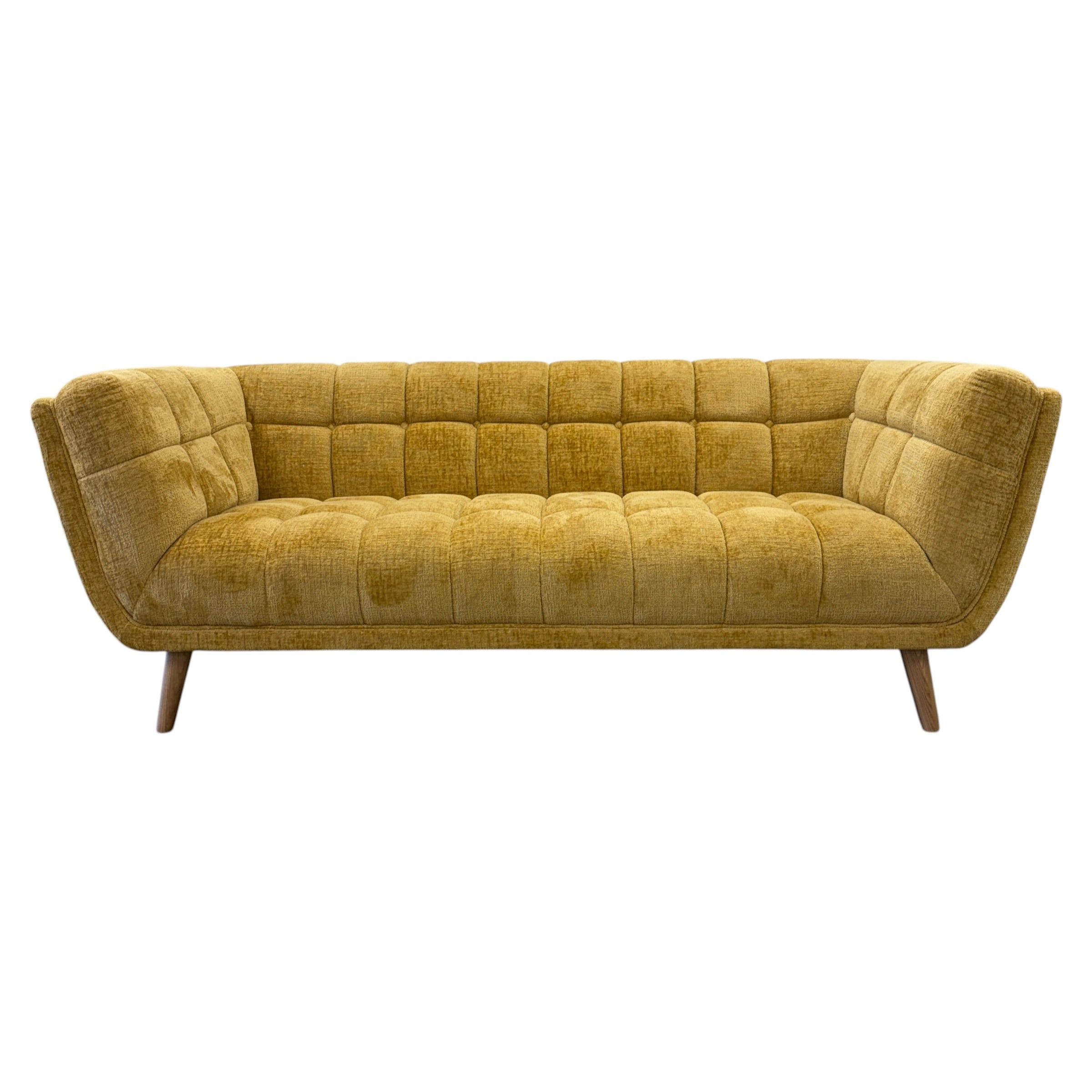 in Yellow with contemporary design and soft fabric upholstery.