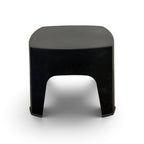 Wainui black outdoor side table with curved square top and contemporary four-leg design