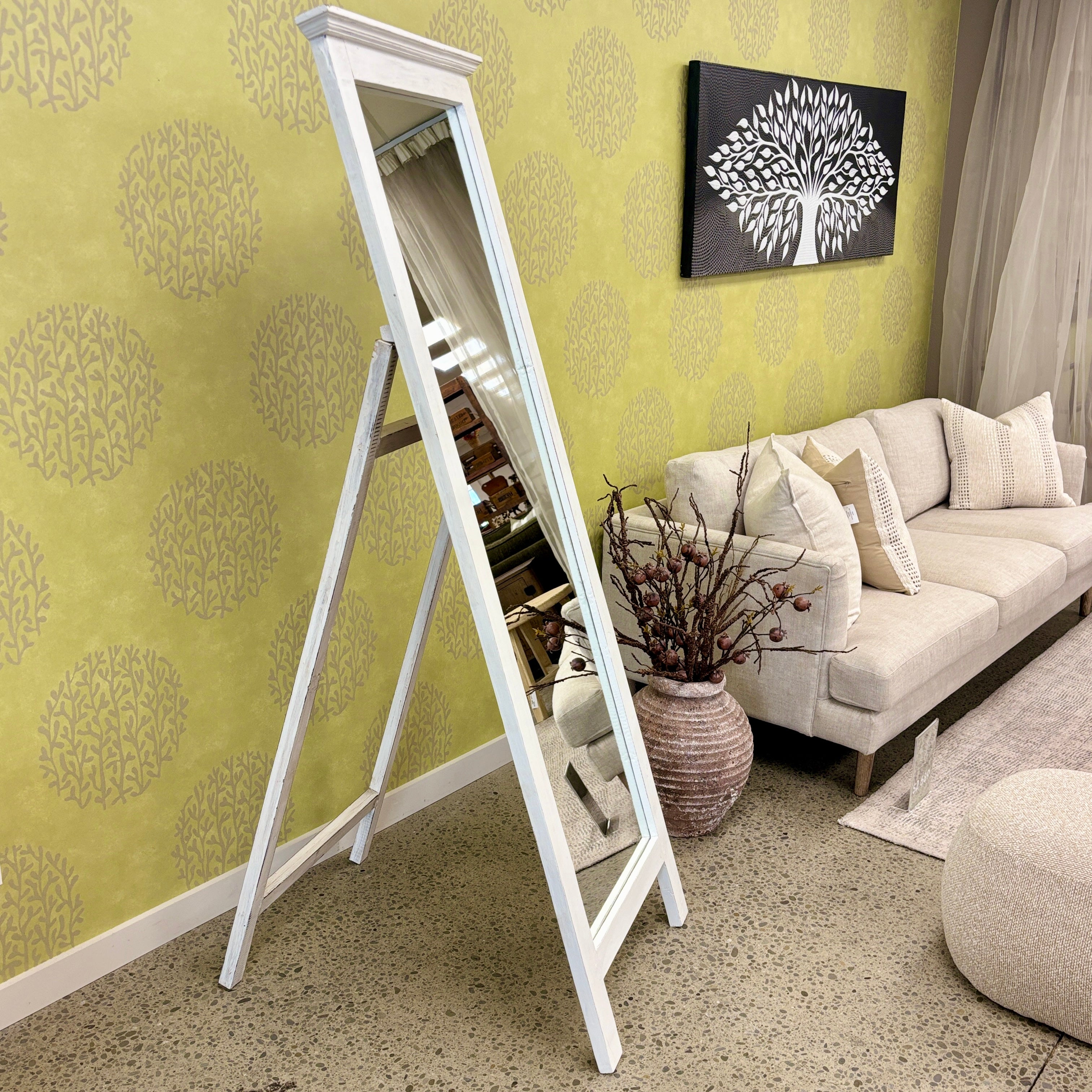 Free Standing Mirror - White