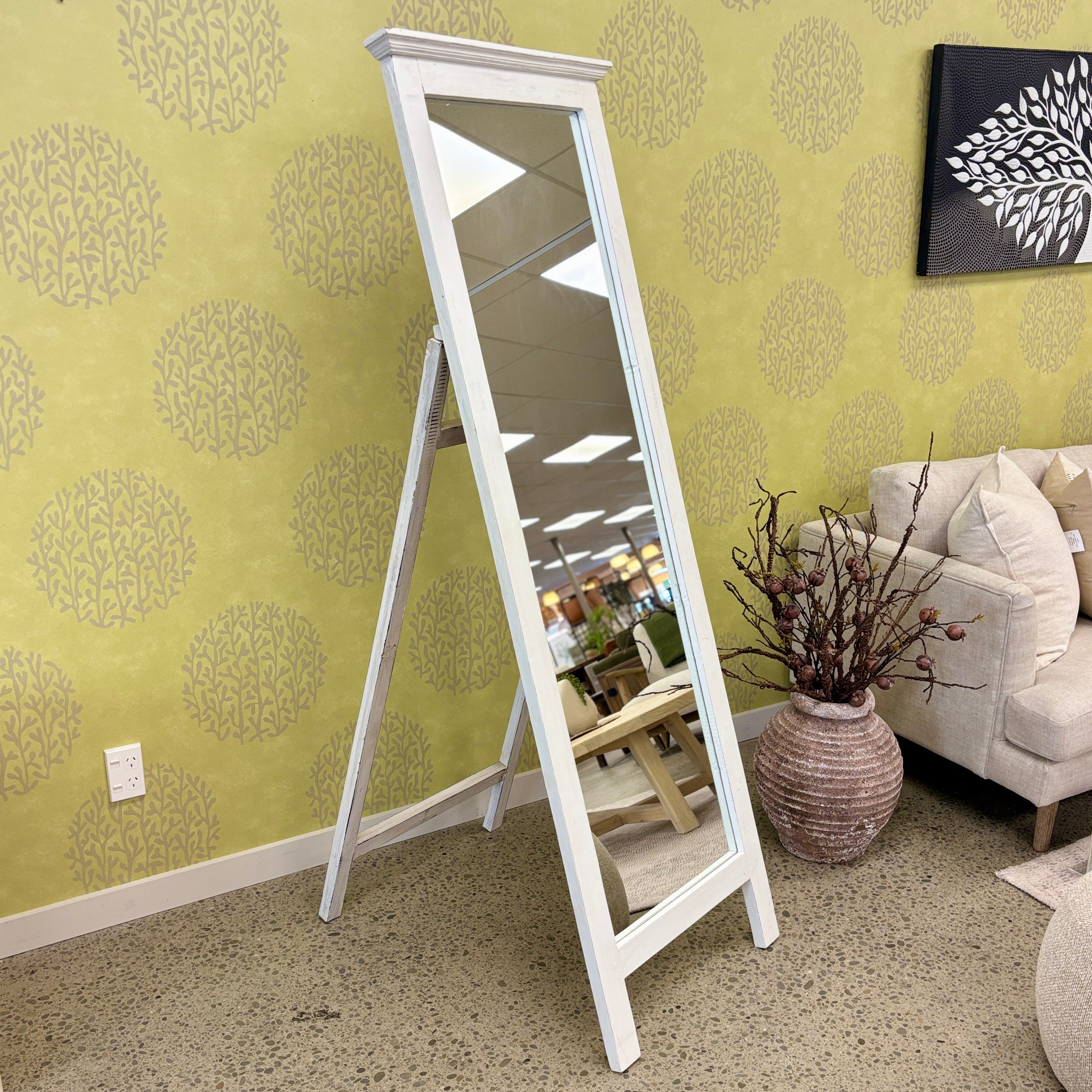 Free Standing Mirror - White