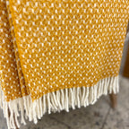 Woola 100% NZ Wool Throw - Mustard Honeycomb