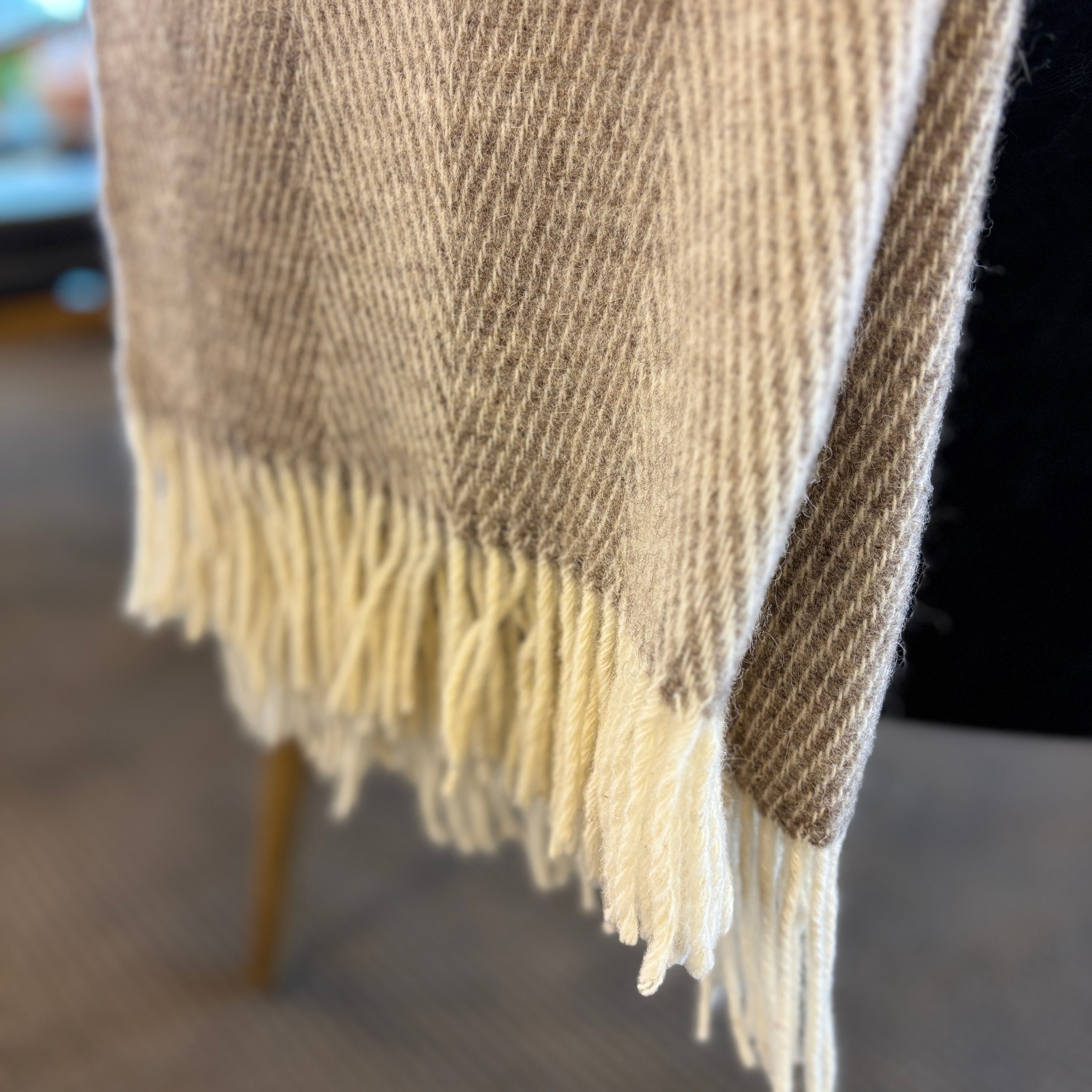 Woola 100% NZ Wool Throw - Natural Stripe