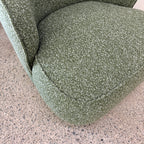 Close-up of the Arlo Chair's Fern fabric upholstery, showcasing the soft woven texture and quality finish.