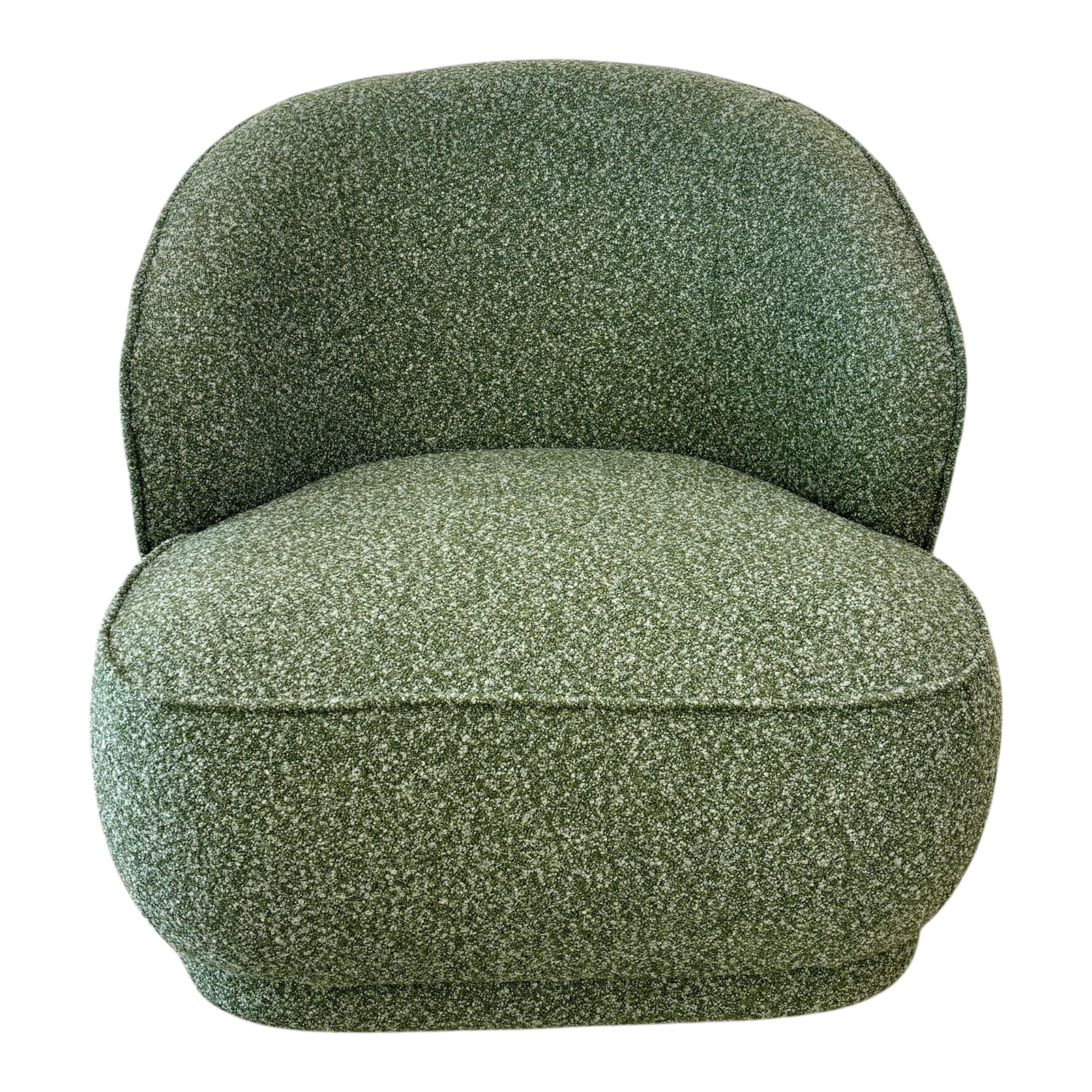 Arlo Chair in Fern with deep feather-filled cushions, soft fabric upholstery and a solid oak frame.