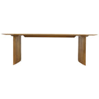 Front view of the Ava Dining Table in Natural, showcasing its solid mango wood construction, clean rectangular tabletop and contemporary panel leg design.