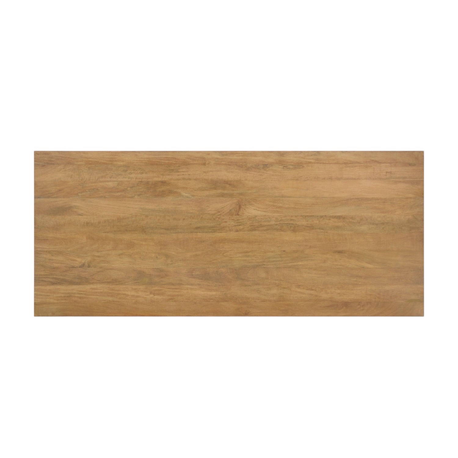 Close-up of the Ava Dining Table's solid mango wood tabletop, showcasing the natural timber grain, colour variation and quality craftsmanship.