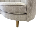 Close-up of the Bardot Sofa's solid timber leg, showcasing its clean contemporary design and quality craftsmanship.