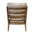 Rear view of the Cameron Chair in Natural, highlighting its upholstered backrest and quality timber frame.