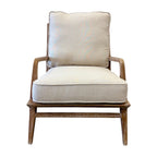 Cameron Chair in Natural with a solid timber frame and soft linen blend upholstery.