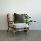 Cameron Chair in Natural styled in a contemporary living room with complementary décor.