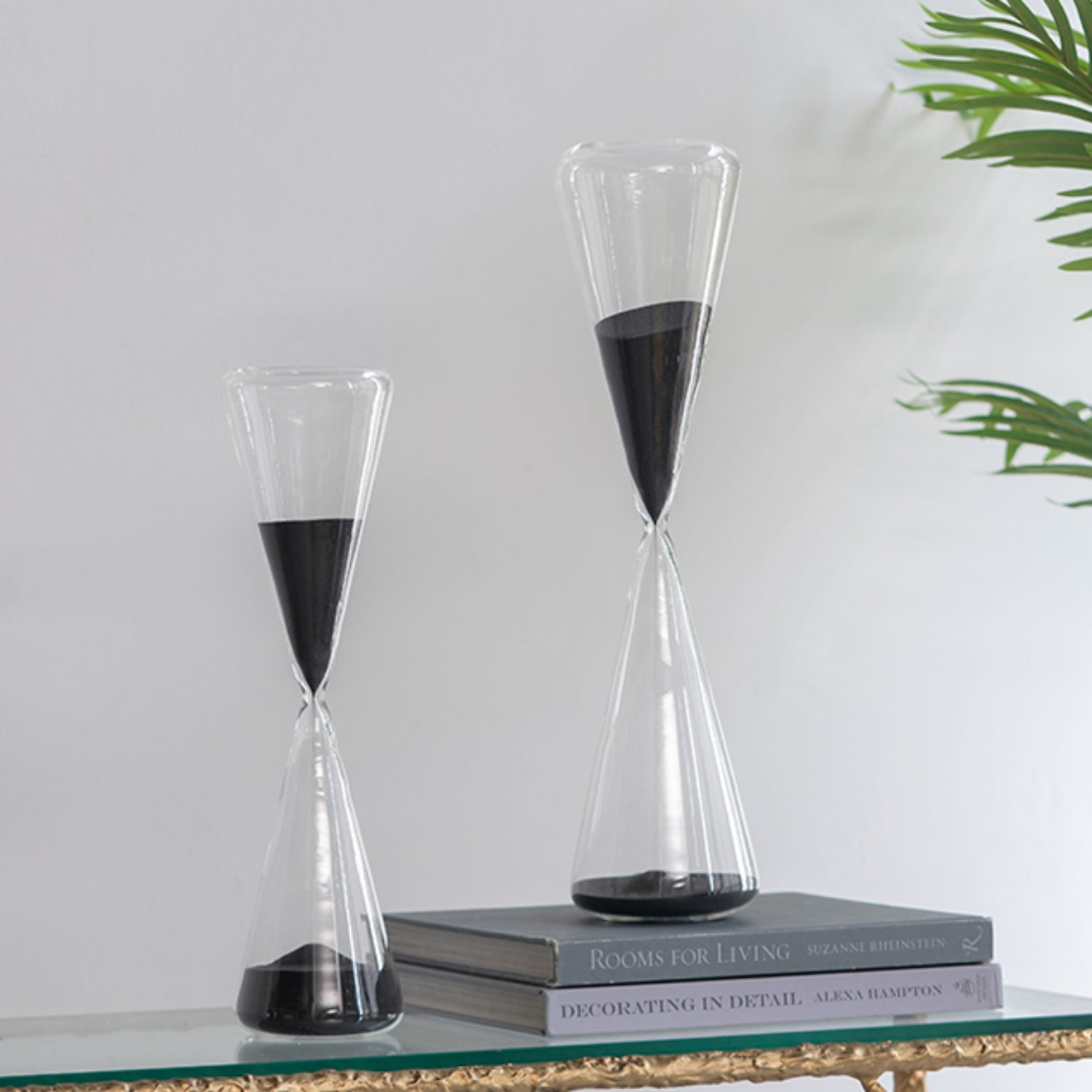 Conical Hour Glass availabe in two sizes.  A beautiful accessory for you home
