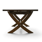 End view of the Cross Leg Extension Dining Table showing the distinctive solid timber cross-leg design.