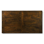 Overhead view of the Cross Leg Extension Dining Table showing the natural timber grain and panelled tabletop design.
