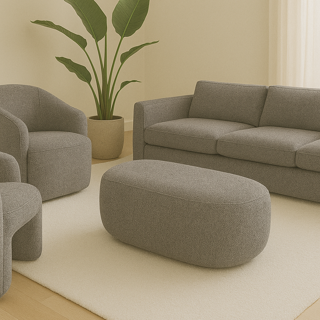 Metro Oval Ottoman - Latte