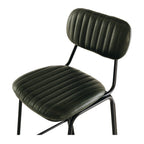 Overhead view of the Datsun Bar Stool, showcasing the ribbed upholstered seat and gently curved backrest.