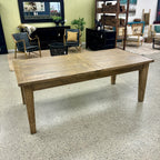 The Double Leaf Extension Table in its compact 2.1 metre configuration, comfortably seating six people for everyday dining.